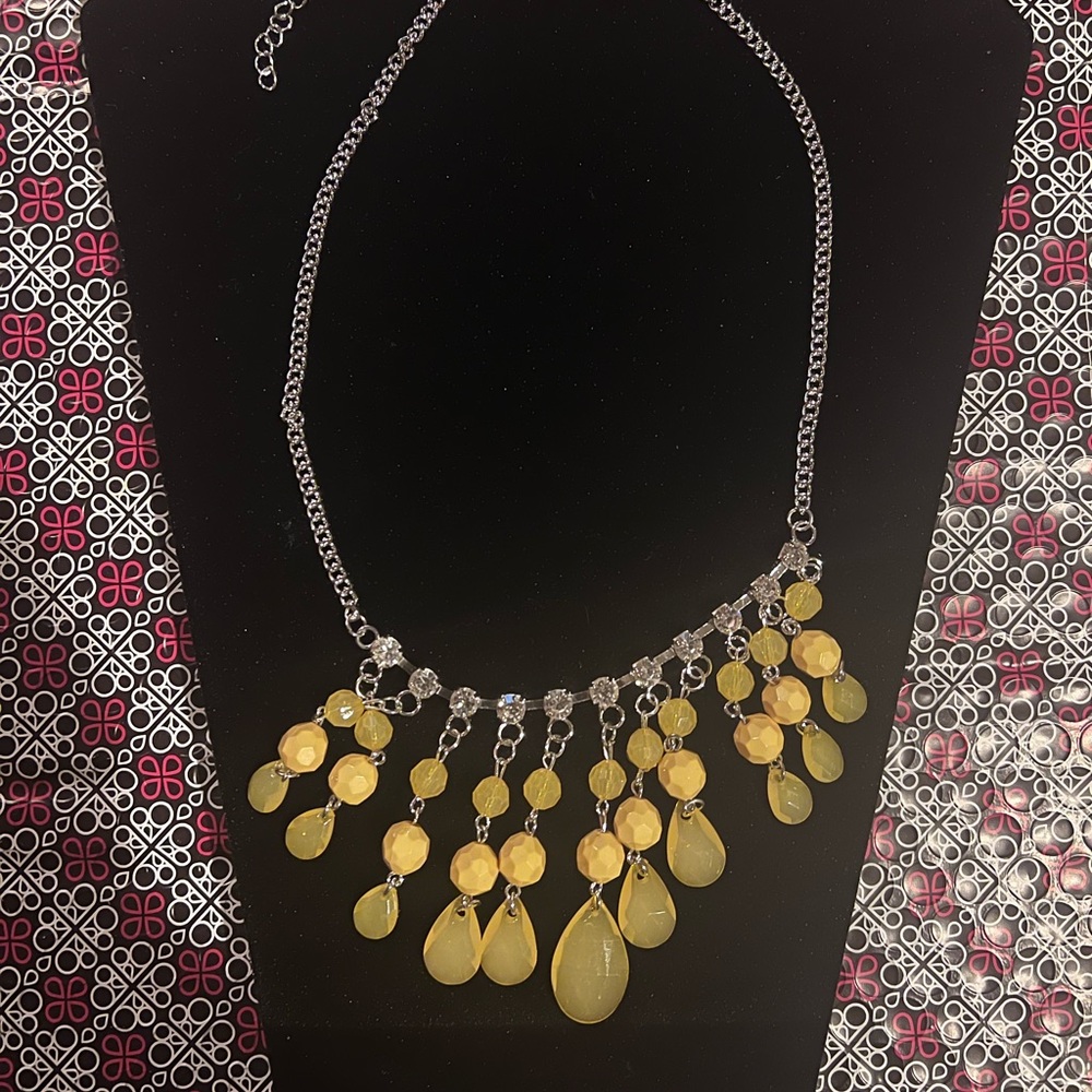 Necklace & Earring Set - Social Network Yellow Necklace